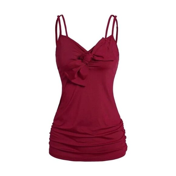 Dressfo, polyester strap blouse, red, for women, Size S, NWT - Picture 2 of 10